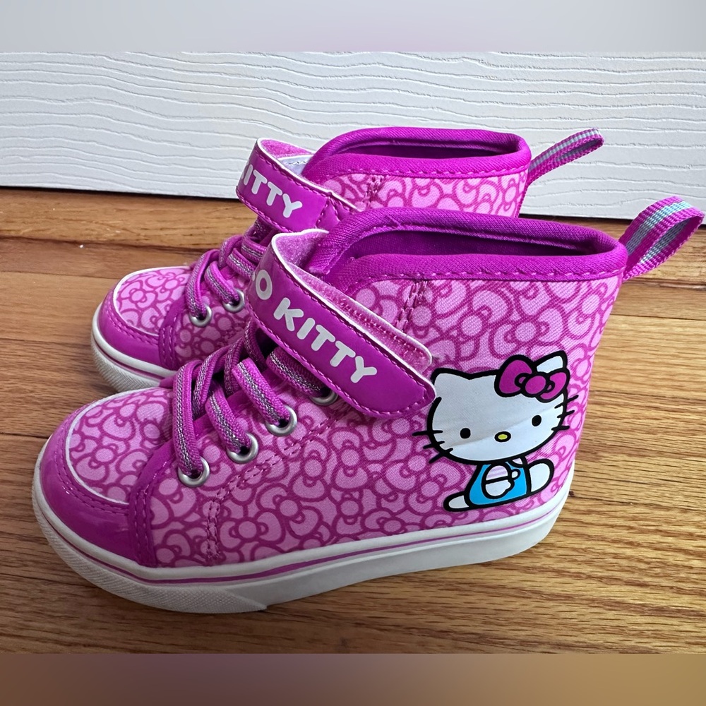 Sanrio Hello Kitty Pink High Top Canvas Sneakers Shoes, Toddler Size 8